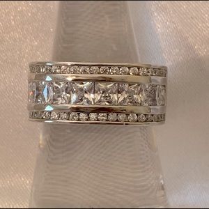 Cubic Zirconia Channel Set Ring In 925 Sterling Silver